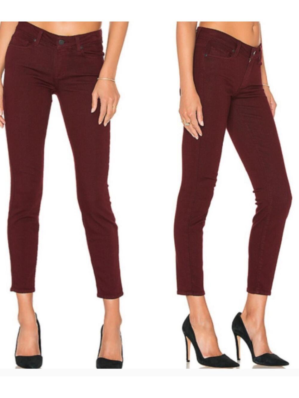 Paige Verdugo Ankle Jean In Burgundy Red - Women's 29